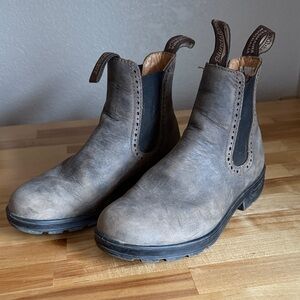 Blundstone Gray Leather Combat Boots